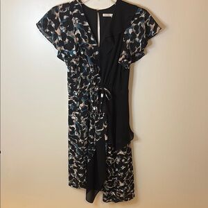 RACHEL Rachel Roy Black and White Asymmetrical Cinch Dress